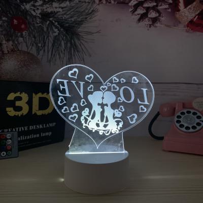 China Modern Customizable Decorative 3D Lights Like Pattern Bedroom Living Room Bedside Lamps Decoration 7 Colors LED Night Lights for sale