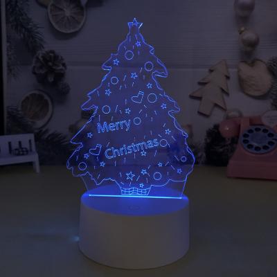 China Modern Customizable Bedroom Lights Customized Colorful Christmas Pattern LED Night Tree Light Christmas Visual Night Light Christmas Gift for sale