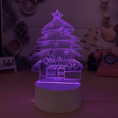 China Modern Customizable Factory Customized Christmas Colorful Pattern LED Night Light Christmas Tree Night LightChristmas Gift Visual Lights for sale