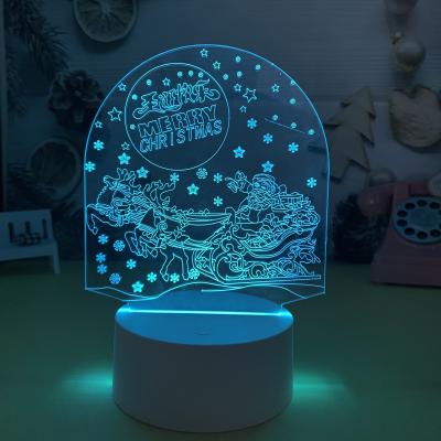 China Creative Anime Christmas Light 3D Illusion Base USB LED Christmas Light Modern Customizable Acrylic Children's Gift Anime Christmas Light for sale