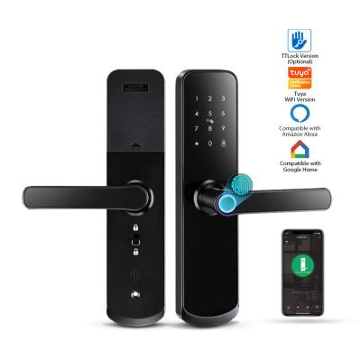 China Low Voltage Alarm/Remote Control APP/Key Fingerprint RFID Card Password WIFI Wireless Remote Control Smart Door Lock for sale