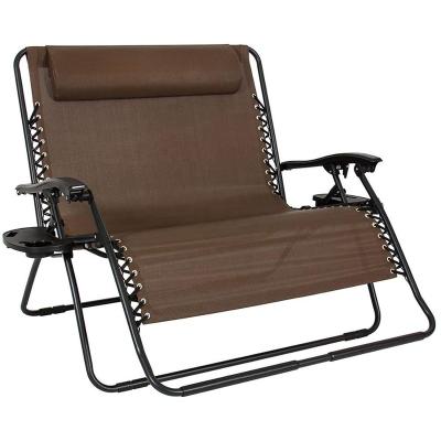 China Portable Folding 2 Person Weightless Oversized Sun Lounger Folding Extended Outdoor Camping Sun Couch Beach Sun Lounger Beach Chair for sale