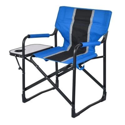 China Easy-Carry Aluminum Oversized Directors Chairs With Side Table Folding Heavy Duty Camping Chair Up To 600 Pounds Weigh Capacity for sale