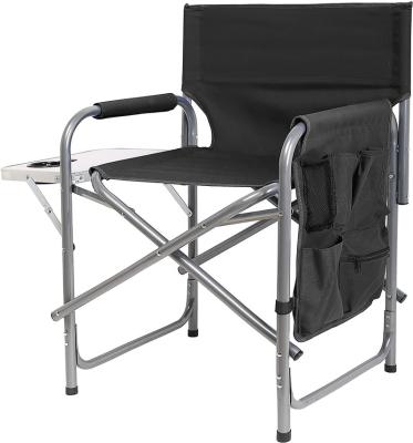 China Lightweight Camping Chair Easy-Carry Portable Manager Steel View Chair with Folding Side Table and Pockets Foldable Gear for sale