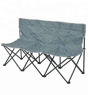 China perfect outdoor tri style double frame steel camping chair Easy-carry folding chair with bottle opener for camping for sale