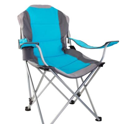 China Modern Reclining Camping Chairs Oversized Garden Chairs Folding Heavy Duty Back Padded High Chair 400lbs For Outdoor Travel for sale