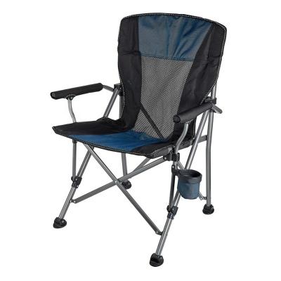 China Folding Portable Quad Outdoor Camping Chair Big 330 Lbs Heavy Duty 600D Oxford Easy-Carry Support With Padded Armrests Storage Bag for sale