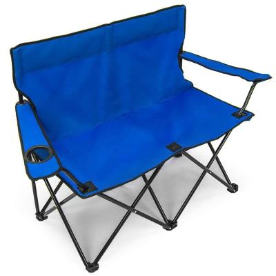 China Easy-carry Double Folding Chair with Foldable Frameand Cooler Portable Carry Bag, Large Outdoor Loveseat Cup Holder Chair for Camping for sale