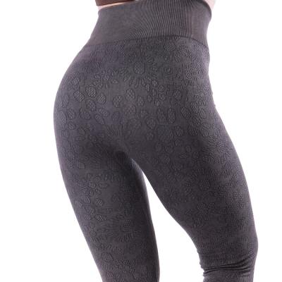 China Women's Breathable Jacquard Yoga Gaiters For Women Tummy Control Slim Fit Pilates Sports Tight High Waisted Leggings for sale