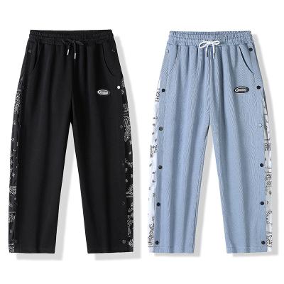 China Anti-Wrinkle Factory Customized Straight Belt Men's Wholesale Printed Sweatpants Retro Ankle Pants for sale