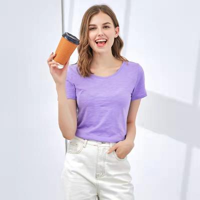 China OEM 2021 Wholesale Anti-Wrinkle New Plus Size Casual Fashion Women's Big Sleeve Custom Printed Shorts Solid Color Round Neck T-Shirt for sale