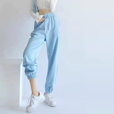 China Anti-Wrinkle Elastic Women's Running Pants Wholesales Customized 2021 Logo Tall Plus Solid Color Loose Size Clothing High Quality High Quality Woman for sale