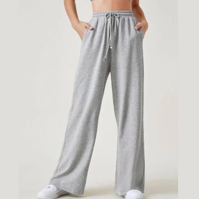 China loose widie sports tracksuit women fashion Anti-wrinkle drawstring high quality casual women's palazzo pants and trousers for sale