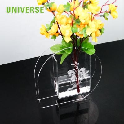 China UNIVERSE Handmade Promotional Luxury Large Acrylic Flower Box Clear Acrylic Flower Box Preserved Flower In Acrylic Box for sale