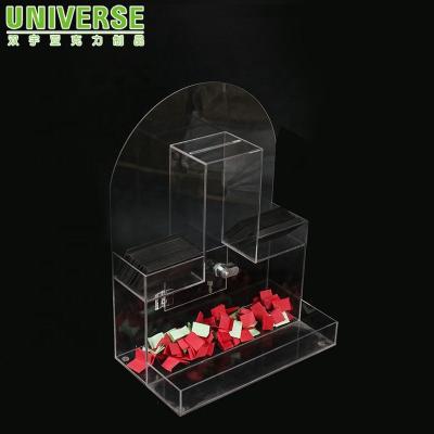 China UNIVERSE custom modern acrylic donation box handmade for sale