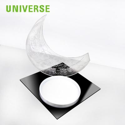 China UNIVERSE Small Handmade Clear Acrylic Round Display Box Acrylic Cake Toppers for sale