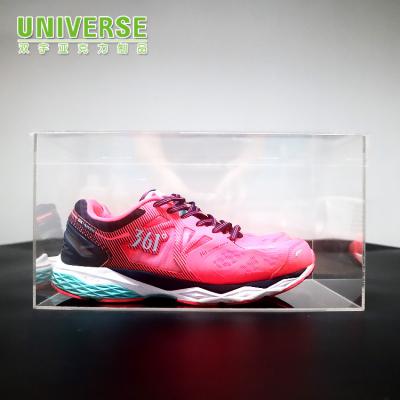 China Fashion Handmade Design Factory UNIVERSE Popular Clear Acrylic Shoes Display Box for sale