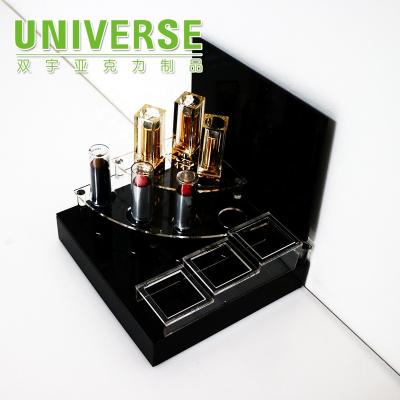 China High End Black UNIS Acrylic Lipstick Display Stand Eco - Friendly And Custom Handmade for sale