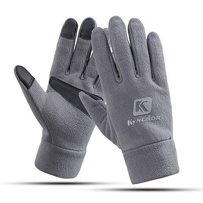 China Kyncilor Full Finger Keep Warm Cycling Fleece Gloves Touch Screen Winter Sport Running Gloves For Women Men for sale