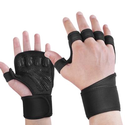 China Non Slip Fitness Anti Slip Bandage Workout Exercise Weightlifting Gloves Adjustable Unisex Gym For Men for sale