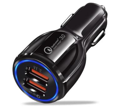 China Cute Dual USB Car Charger 2021 Fast Charging 3.0 Dual Car-Charger Universal Mobile Phone Charger for iphone wholesale for sale