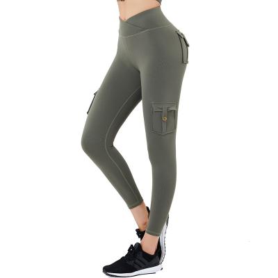 China New Hot Selling Breathable Yoga Workout Clothes With Pockets Sexy High Elastic Waist Buttocks Outdoor Sports Fitness Pants for sale