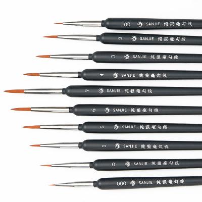 China Cute Styles Nail Chinese Painting Gouache Color Curtaining Brush Oil Painting Curtaining Pen Wolf Hair Curtaining Pen Traditional for sale