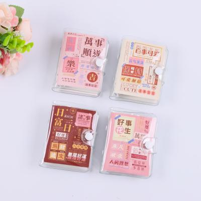 China Factory Metal Mini Transparent Loose-leaf Book Wholesale PVC Shell 3-Hole Printed Korean Book Mini Cute Girl Handmade Account for sale