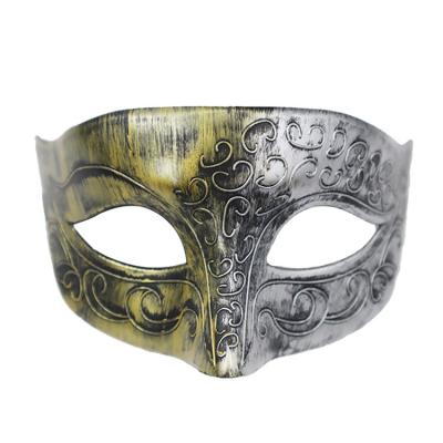 China Mysterious Halloween Masquerade Ball Adult Vintage Antique Venetian Half Face Mask Gold And Silver Masquerade Party Eye Mask for sale