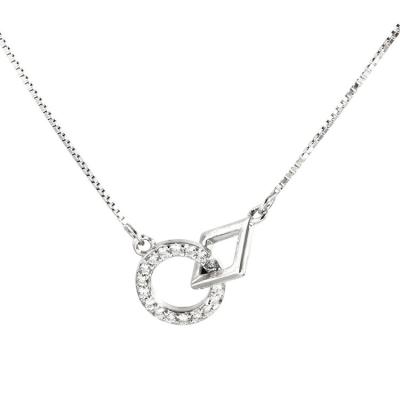 China TRENDY Lock Necklace Women's Double Ring Niche Design Sense Clavicle Chain Ins Style Simple And Light Luxury for sale