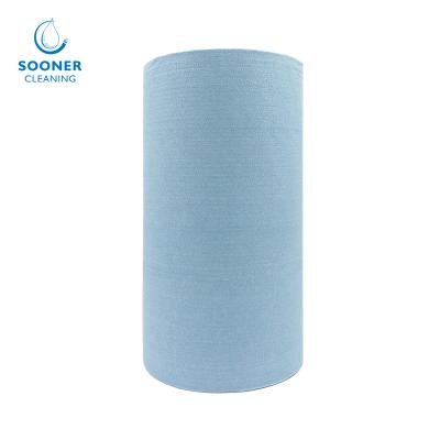 China Sustainable stable supply of wood pulp polyester embossed spunlace nonwoven fabric roll for sale