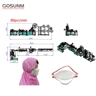 China High Production Efficiency GOSUNM Washable Headloop Face Mask Machine Ffp2 Mask Machine Making Mask Welding Machine for sale