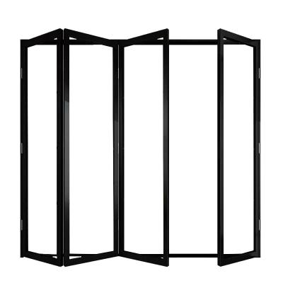 China Modern Slim Aluminum Narrow Frame Patio Folding Frame Swing Gate for sale