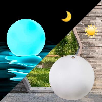 China POOL POOL PVC 40cm LED Waterproof Glow Inflatable Pool Ball Lamp Floating Light with Remote Control for Beach Poolside Party for sale