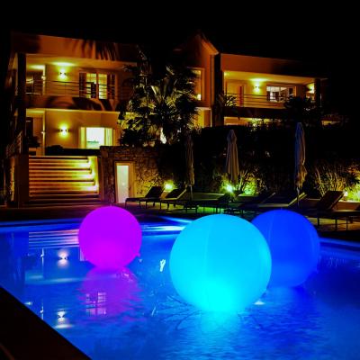 China POOL POOL PVC 60cm LED Glow Pool Ball Waterproof Inflatable Floating Light with Remote Control for Beach Poolside Party for sale