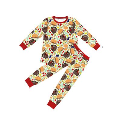 China Breathable Wholesale Turkey Boutique Thanksgiving Pajamas Home Pijama Kids Organica Kids Pijamas 2 Piece Set for sale