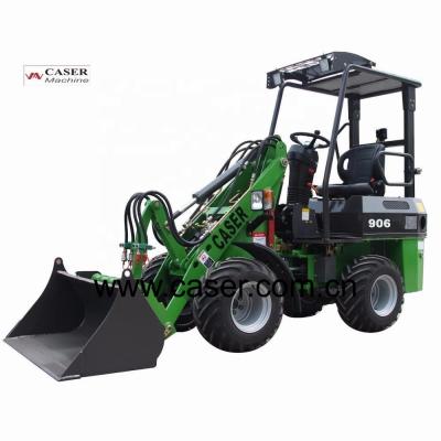 China Hotels QINGDAO Environmental Protection Weifang Mini Loader 550kg Hydraulic Wheel Loader CASER 906 for sale