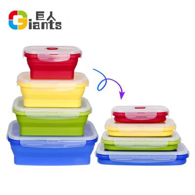 China 4 Collapsible Flexible Durable Silicone Kids Bowl Viable Set for sale