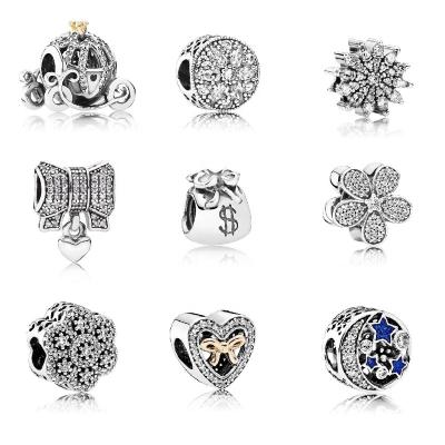 China Wholesale METAL Pendants Clip Charm 925 Sterling Silver Beads For Women DIY Bracelet for sale