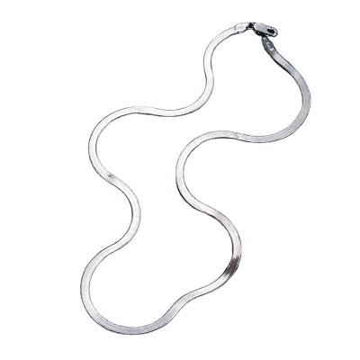 China Trendy Silver Minimalist Jewelry Wholesale Women's Necklace s925 Blade Chain for sale