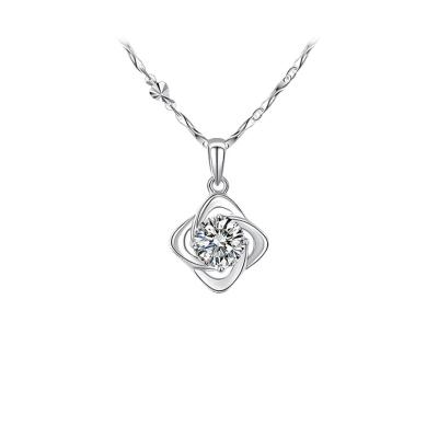 China High End Luxury Four Leaf Clover s925 Sterling Silver Punk Necklace Women's Jewelry for sale