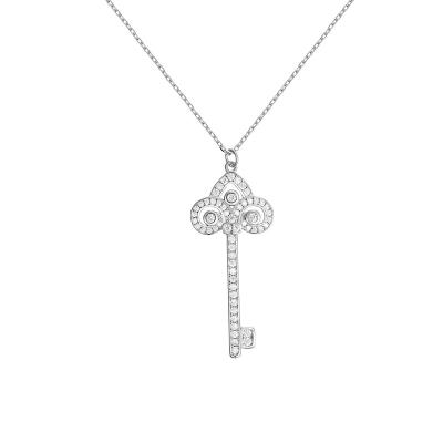 China Silver Necklace s925 Women's Punk High Fashion Plating 18k Gold Key Pendant for sale