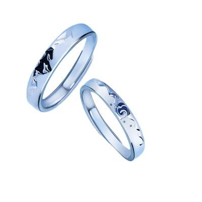 China CLASSIC platinum s925 platinum platinum silver top ring adjustable ring opening for sale