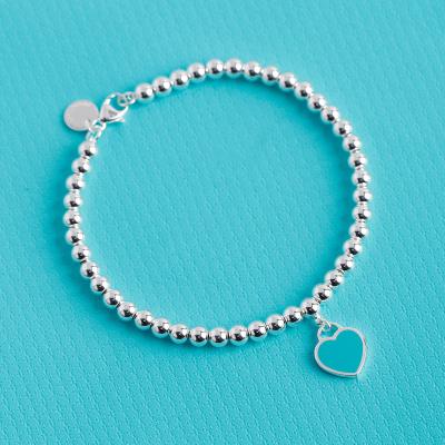 China Other TiffanyCharm T Bracelet Ladies S925 Sterling Silver Beads Buddha Beads Heart Love Jewelry for sale