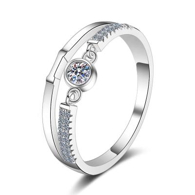 China Other Premium Luxury Diamonds Woman Wedding Couple Rings s925 Sterling Silver for sale