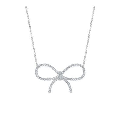 China The Other Premium Full Diamond Pendant from s925 Sterling Silver Necklace Ladies Bow for sale