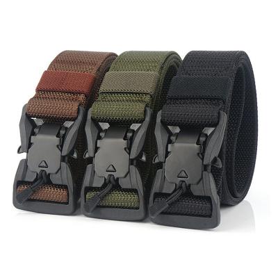 China Quick release ; 2019 New Custom Magnetic Adjustable Buckle Adjustable Tactical Military Cloth Nylon Belt for sale