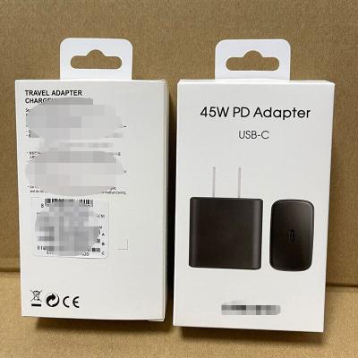 China Original Box 45W Mobile Phone Charger For Samsung US/EU/UK Charger Palladium USB C Adapter Type c Travel Charger Cable For Samsung Note 10 S20 S21 for sale