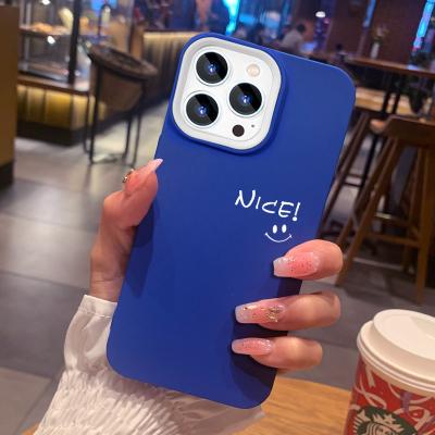 China Shockproof For Apple 13 12 11 Pro Case iPhone12 11 Max Soft Blue Simple Smile Face XR/XS Klein X XR XSMax 7 8 Plus Female iPhone Case for sale