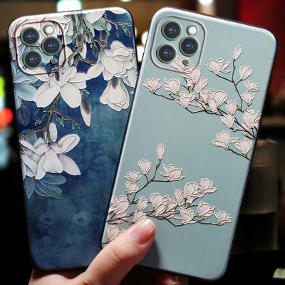 China Shockproof For Funda iphone 13 12 11 pro max 12Pro 13Pro mini x x x xs 2022 7 8 6 6s plus se 2020 max case cute 3D flowers phone cover for sale